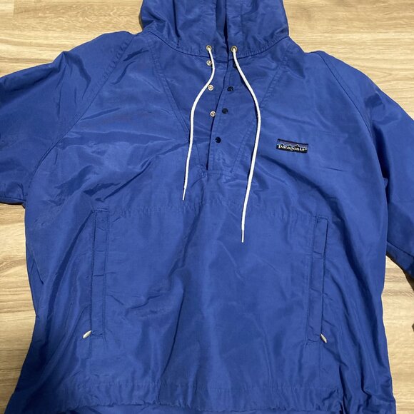 Patagonia Vintage 80s/90s Blue Hooded Pullover Jacket Small S - Picture 3 of 7